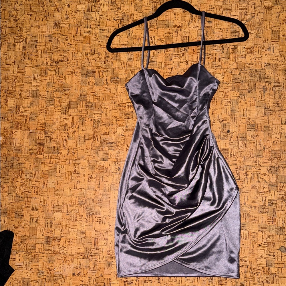 Elegant Purple Satin Dress